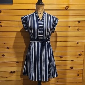 Striped Blue and White Dress